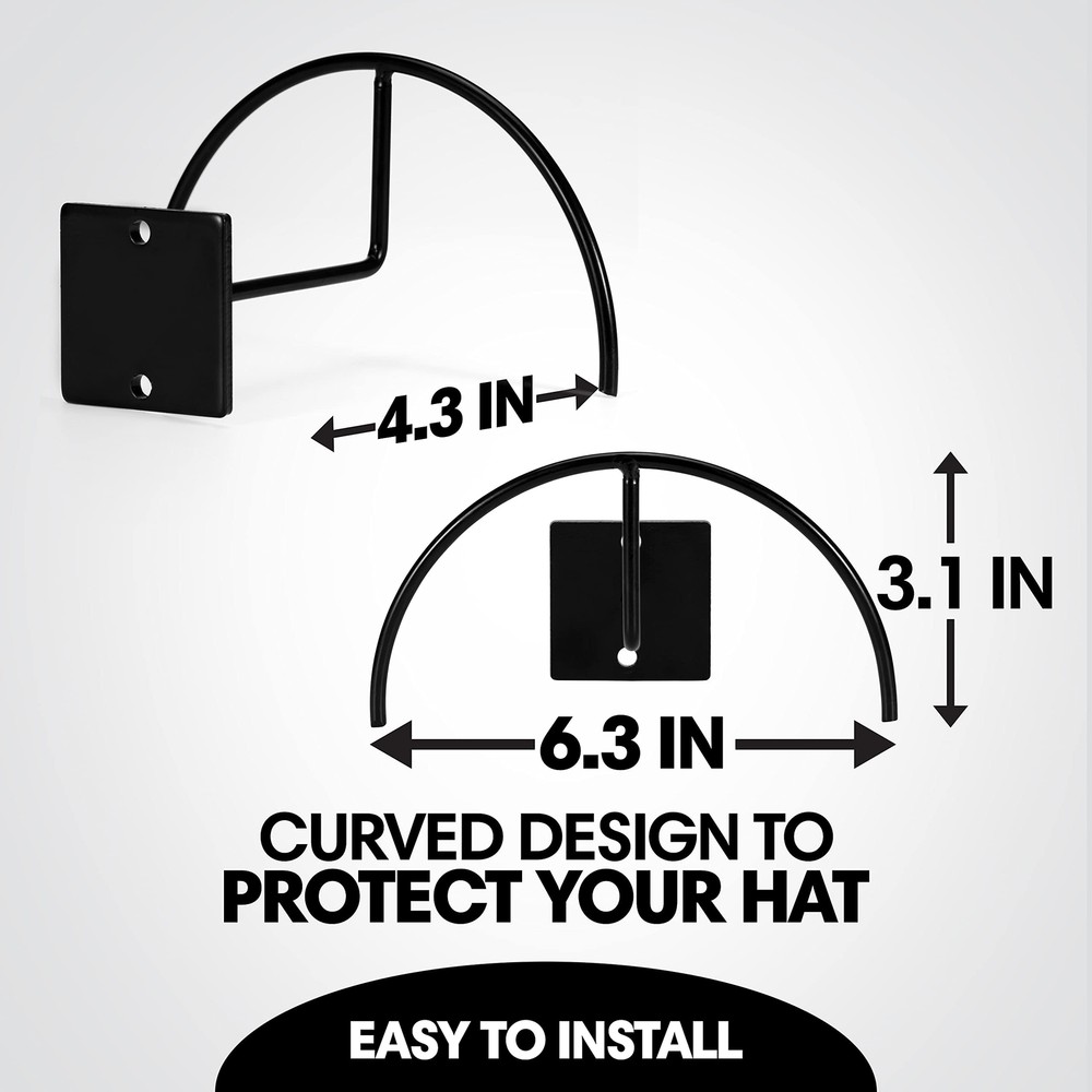 Hat Rack - 4 Pcs - Wall Mounted Display Rack- Multifunctionnal Helmet Rack- B...