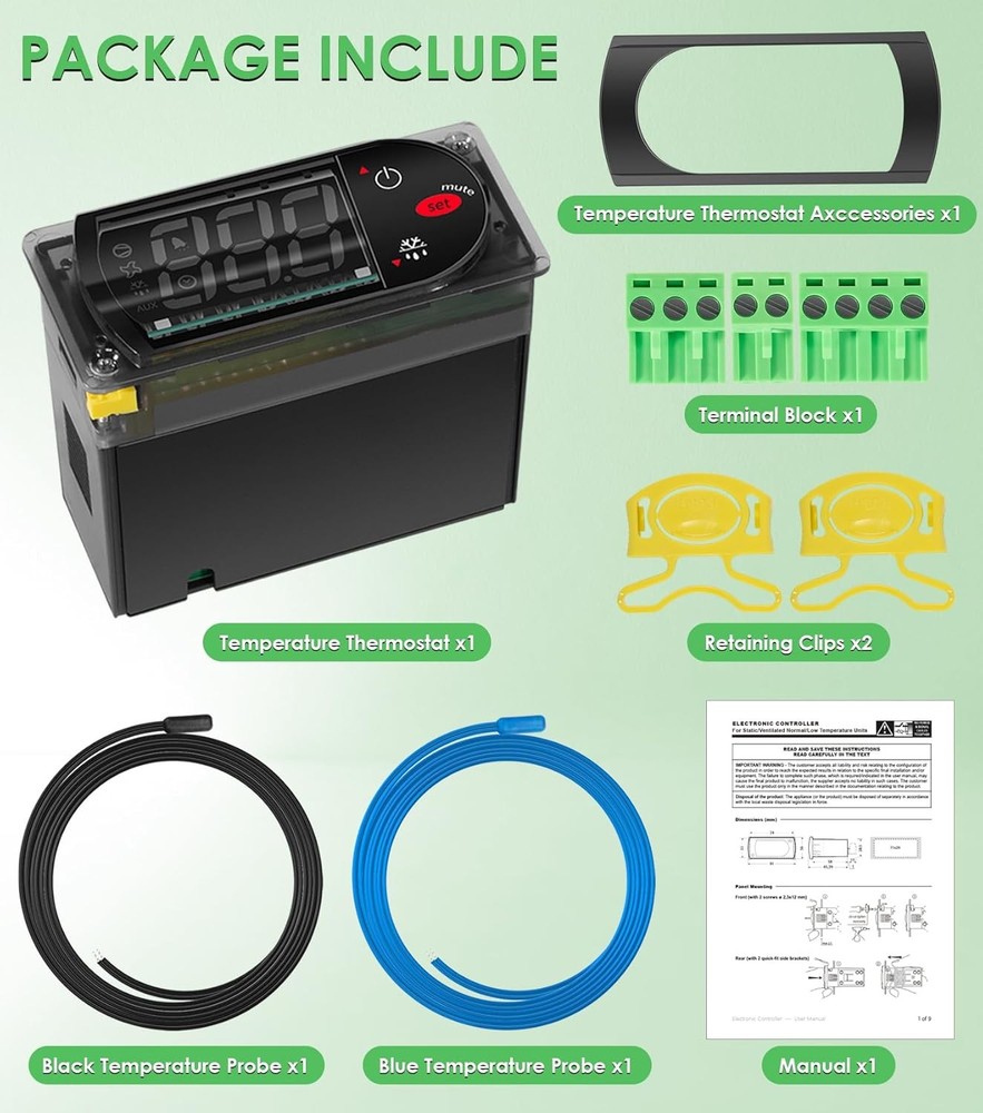 PJEZS0H100 115V Digital Temperature Controller for Carel & All Refrigerator Type