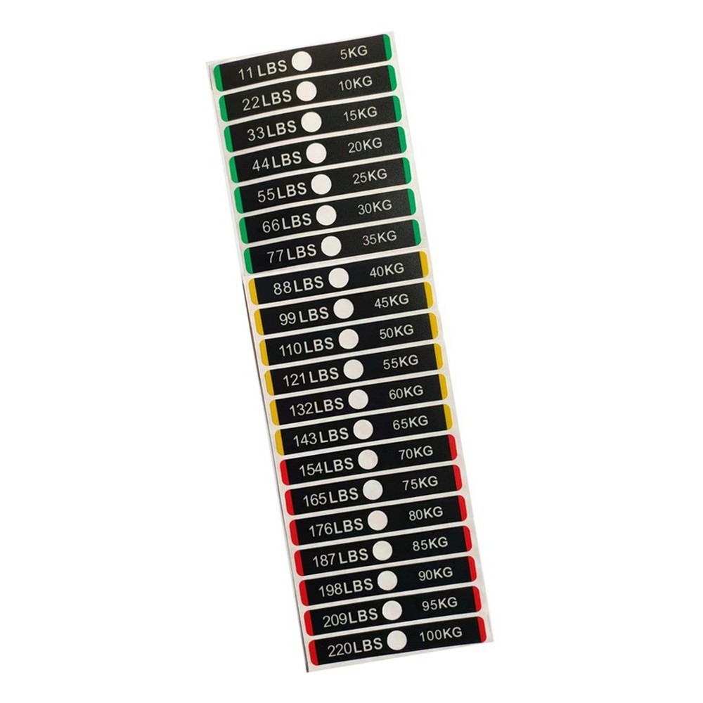 Clear and Visible Weight Identification Stickers for Effective Training