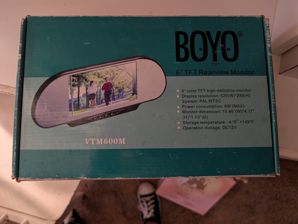 BOYO 6" TFT Rearview Mirror