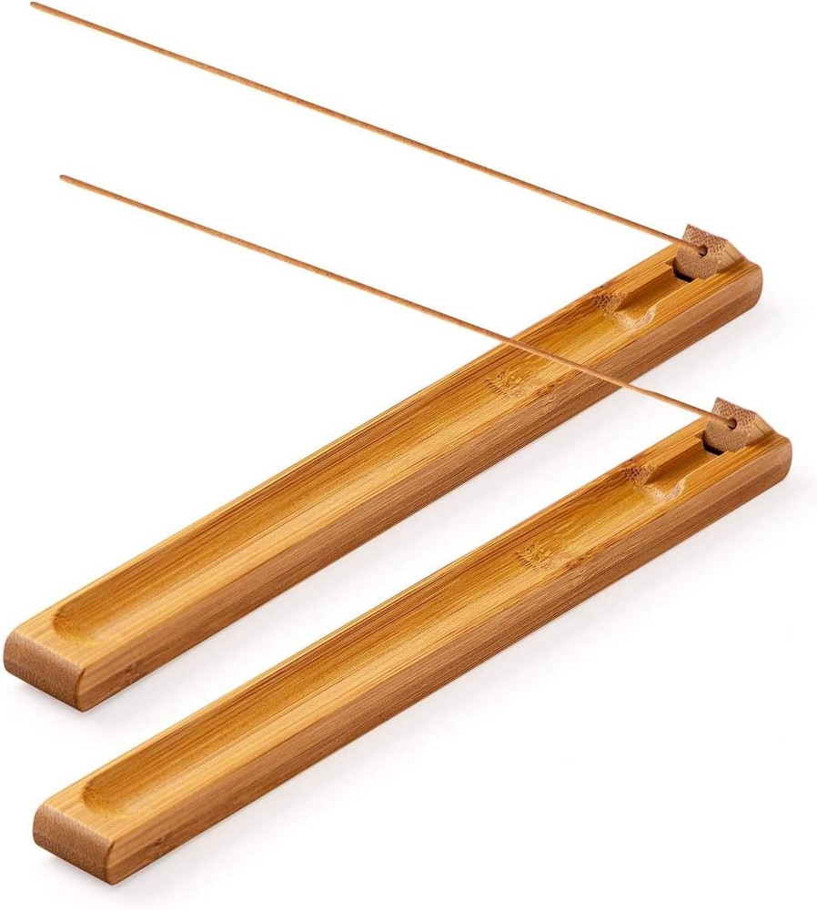 Bamboo Incense Holder Set - Adjustable Angle for Mindful Meditation, 9.8 Inches