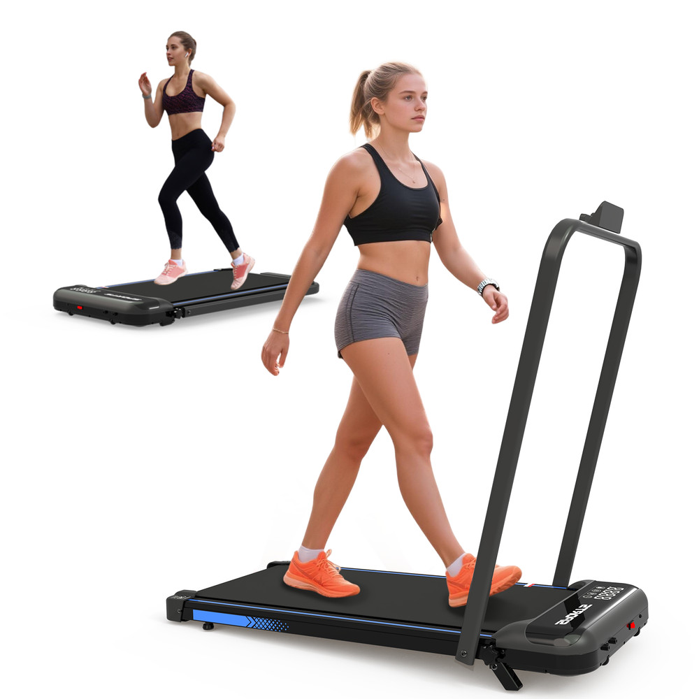 3 in 1 Under Desk Treadmill with Incline, Foldable, Handle Bar, Remote & LED