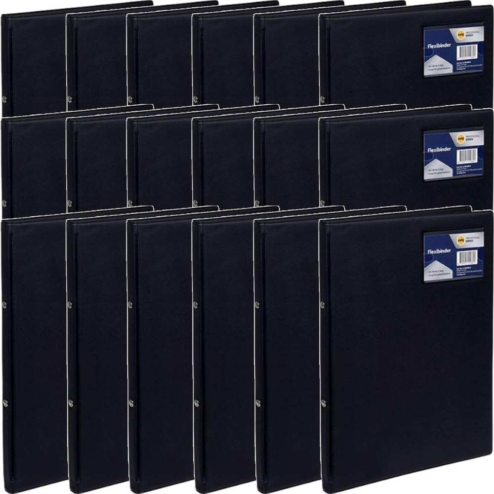 NEW 18x Marbig Flexibinder 2 Ring Binder Folder 20mm A4 Black BULK Pack