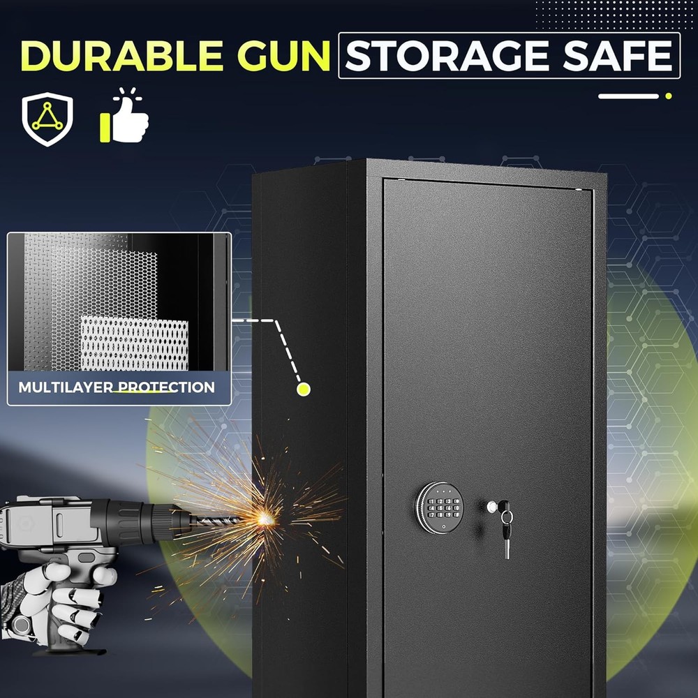 INTERGREAT 8-12 Gun Safe Rifle Safe for Home Quick Access