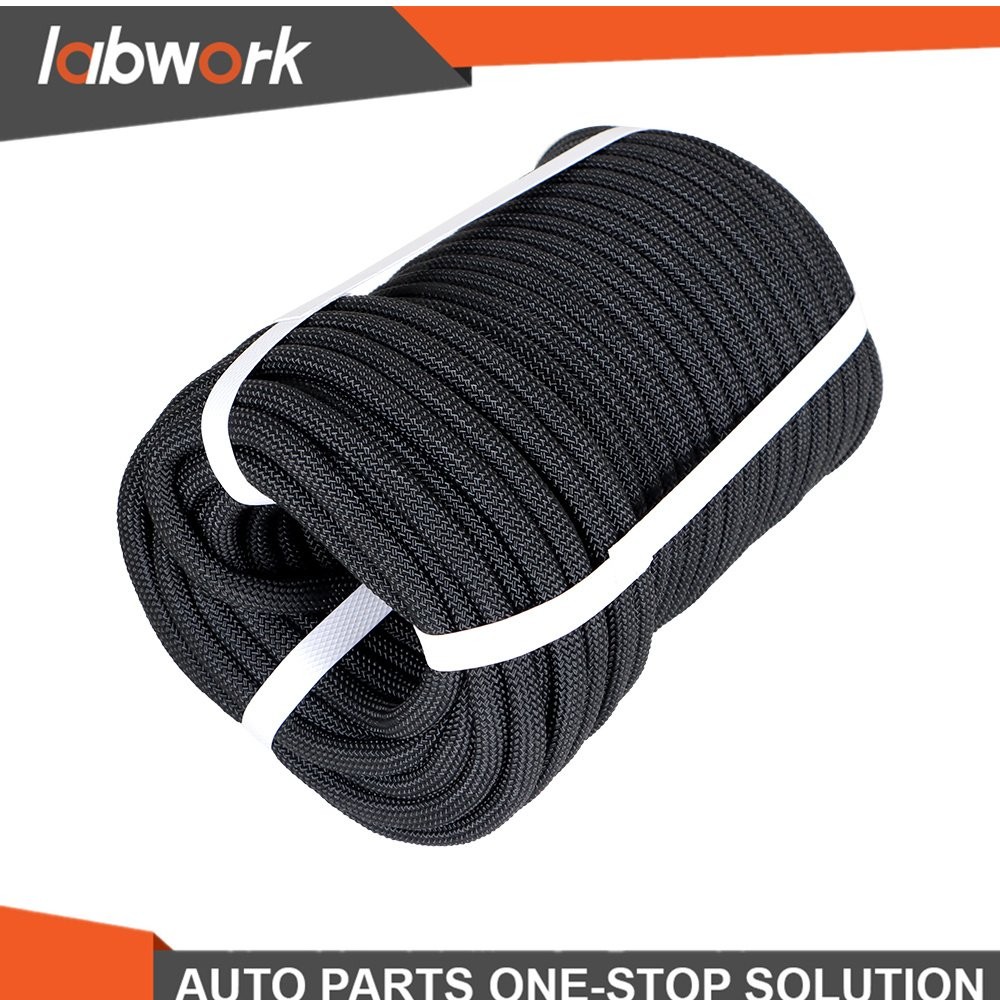 Black High Strong Pulling Braided Polyest Rope 3/8" × 100' 3520Lbs Rope