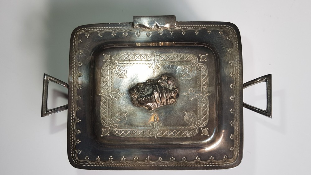 silver plate sardine box c1880-1910