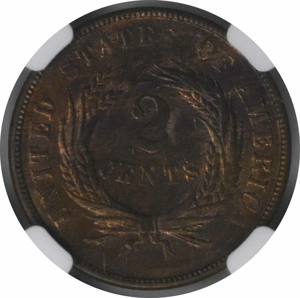 1870 Two Cent Piece MS64RB NGC