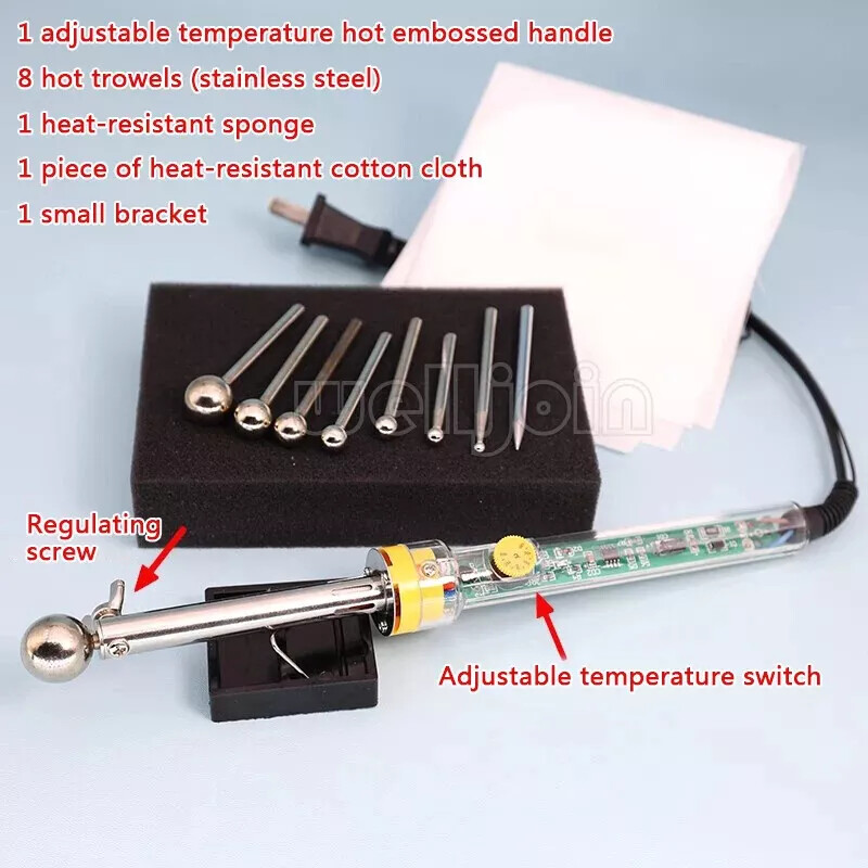220V DIY Cloth Fabric Flower Making Tools Set 200-450℃ Temperature Adjustable