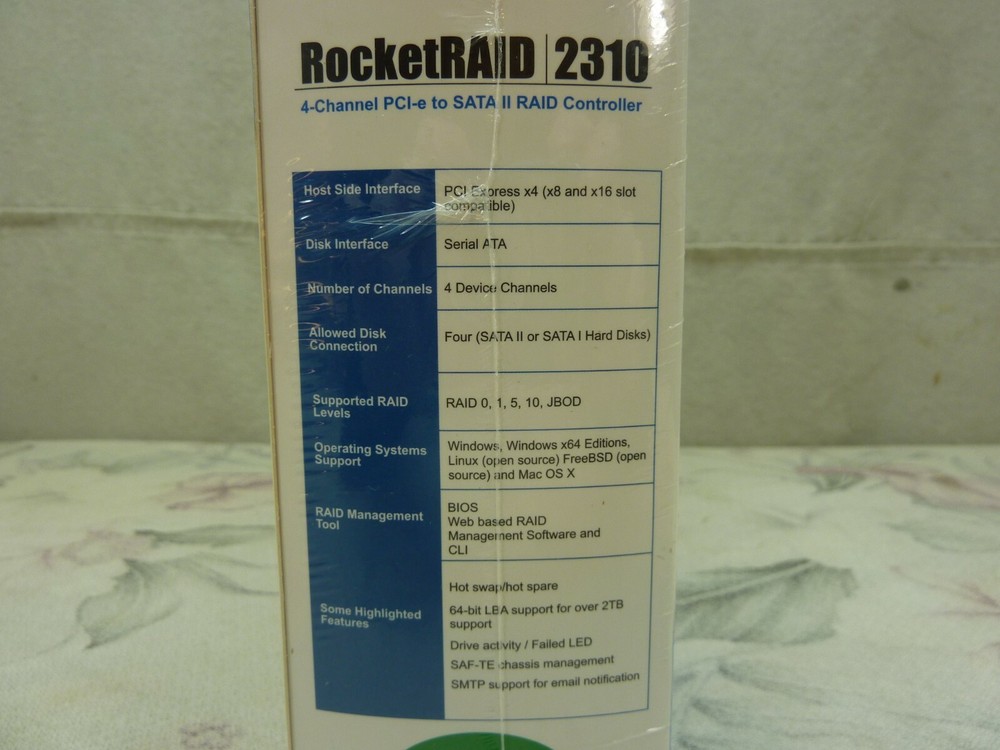 HighPoint RocketRAID Model 2310 4 channel PCI-e to SATA II Raid Controller Card