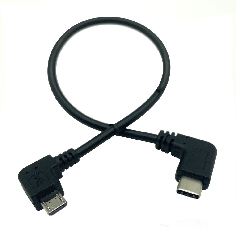 Qaoquda USB Type C to Micro Cable, 90 Degree 90 degree C M/Micro M