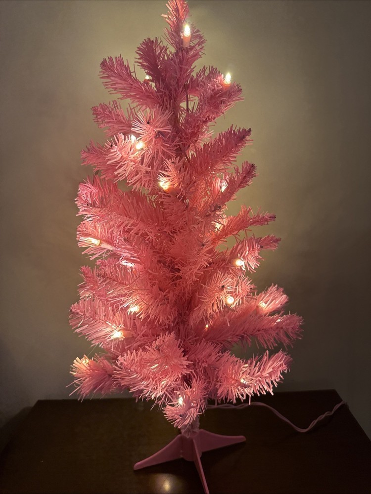 Holiday Time 24 Inch Lit  Pink Tree