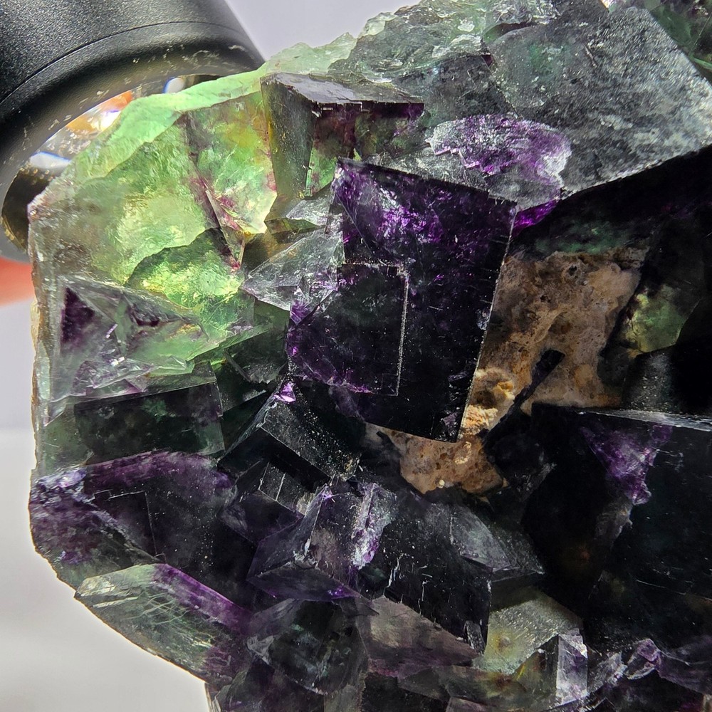 Phantom Fluorite Cube Specimen, green purple Okorusu, Namibia 76*63*22mm
