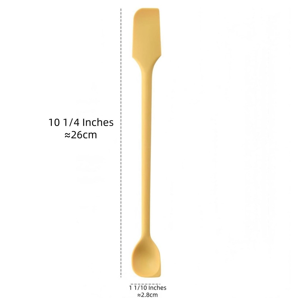 Long Dual-end Silicone Spatula, Stirring Spoon, Thin Curved End for Scraping,...