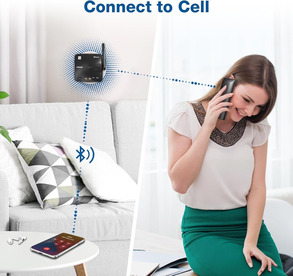 VTech LS6331 Cordless Phone DECT 6.0 Bluetooth Connect-to-Cell Smart Call Block
