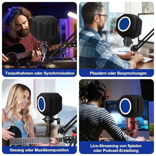 Microphone Wind Shield Pop Filter Isolation Ball, Acoustic for Record Studios Mi