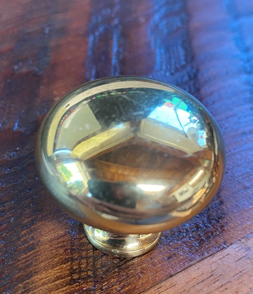 VINTAGE SOLID BRASS ROUND DOOR DRAWER PULLS KNOB