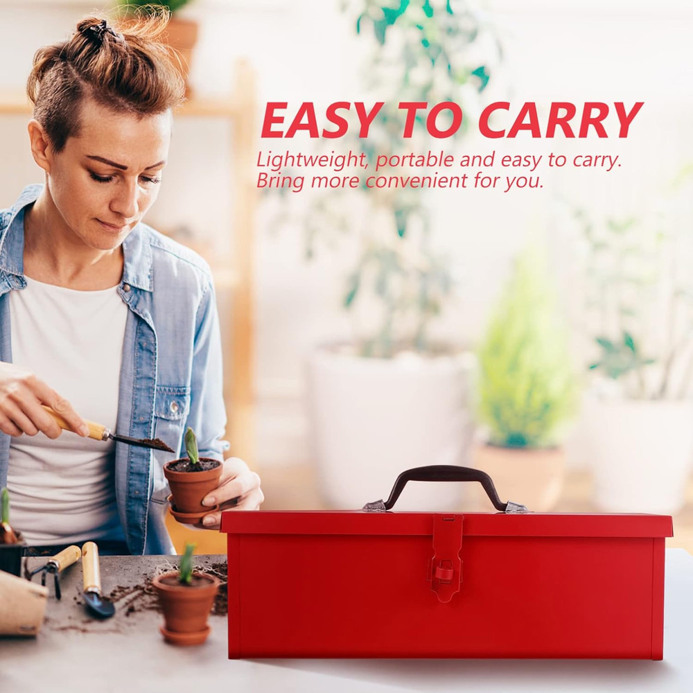 Red Metal Tool Box Iron Sheet Tool Box Metal Toolbox Red Tool Storage Case Locka