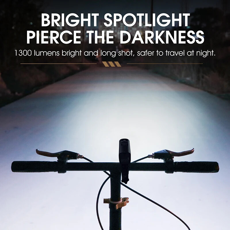 1300 Lumen Bicycle Front Light USB Rechargeable Flashlight MTB LED Headlight
