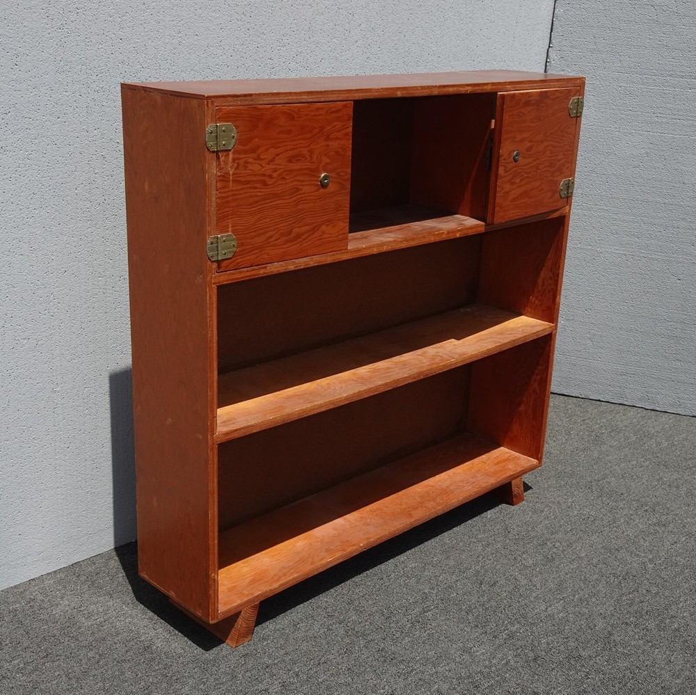 Vintage Mid Century Handmade Brown Bookcase