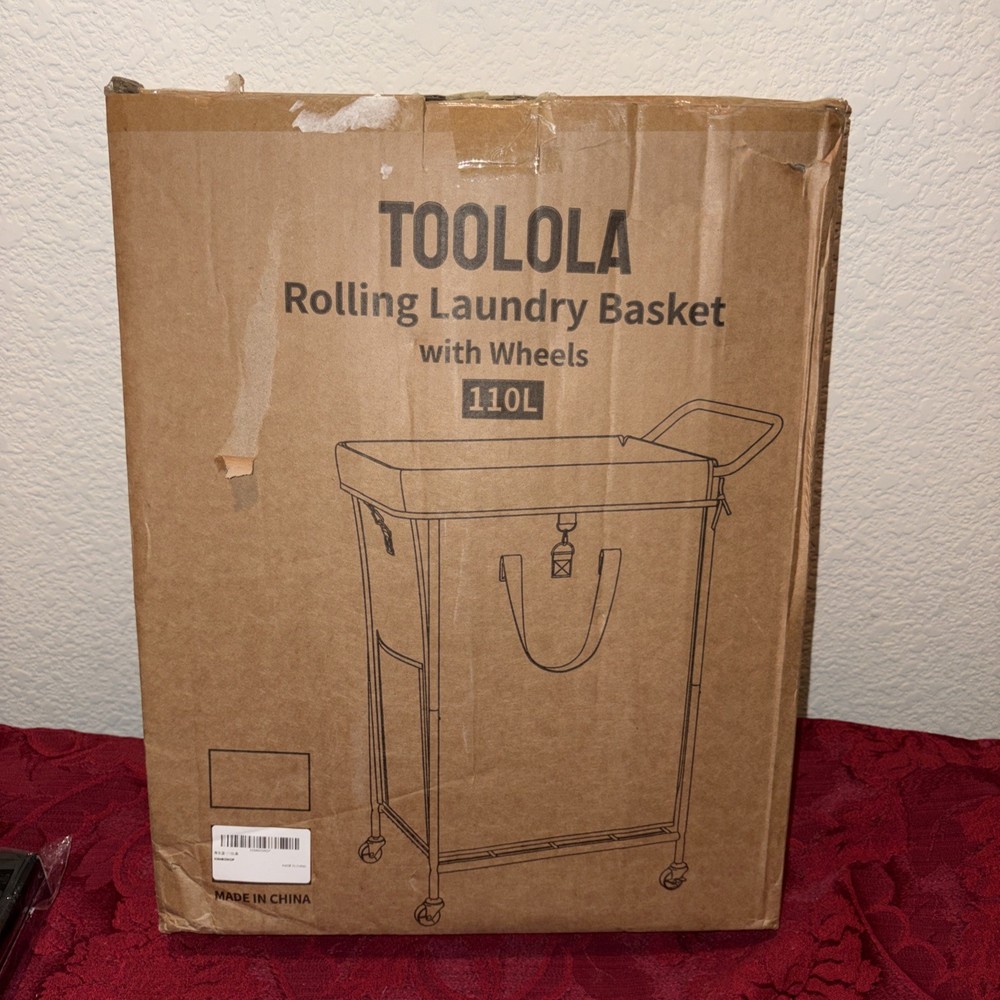 Toolola Rolling Laundry Basket with Wherls 110L