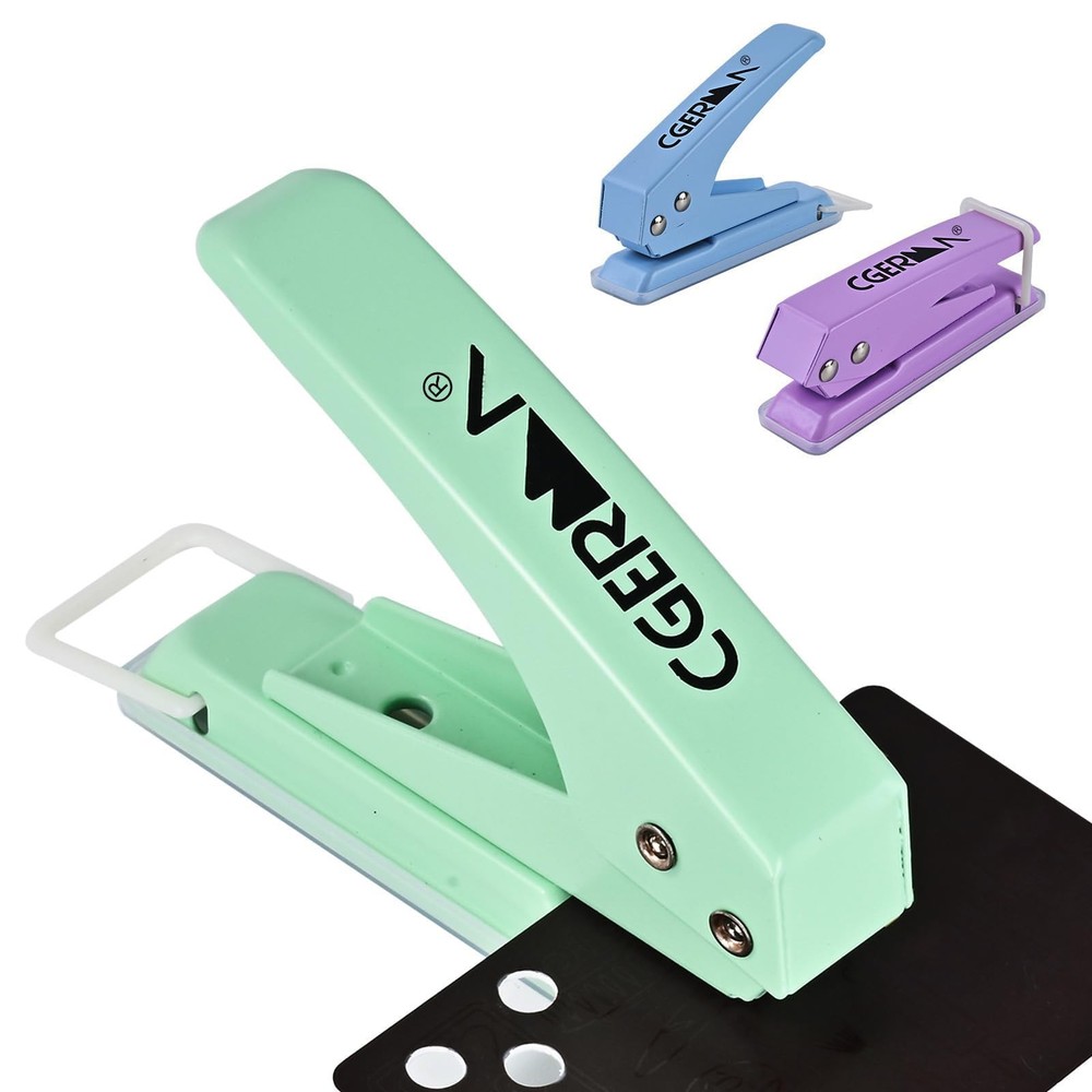 Single Hole Puncher, 3 Pack ， 1/4" Hole, 50% Assorted Colors 3 Pack, 3Pack