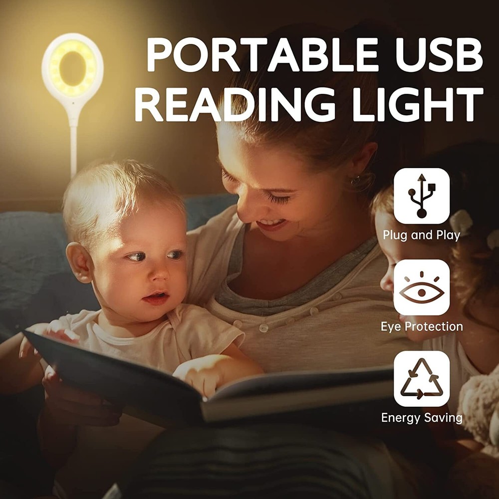 USB Smart Voice Control Night Light LED Dimmable Daylight Bedroom Table Lamp