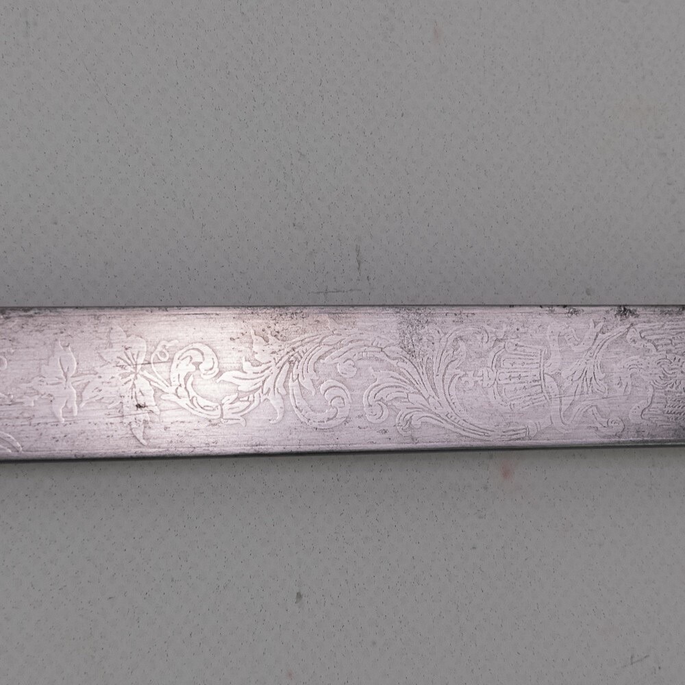 Imperial German Long Etched Hunting Dagger.