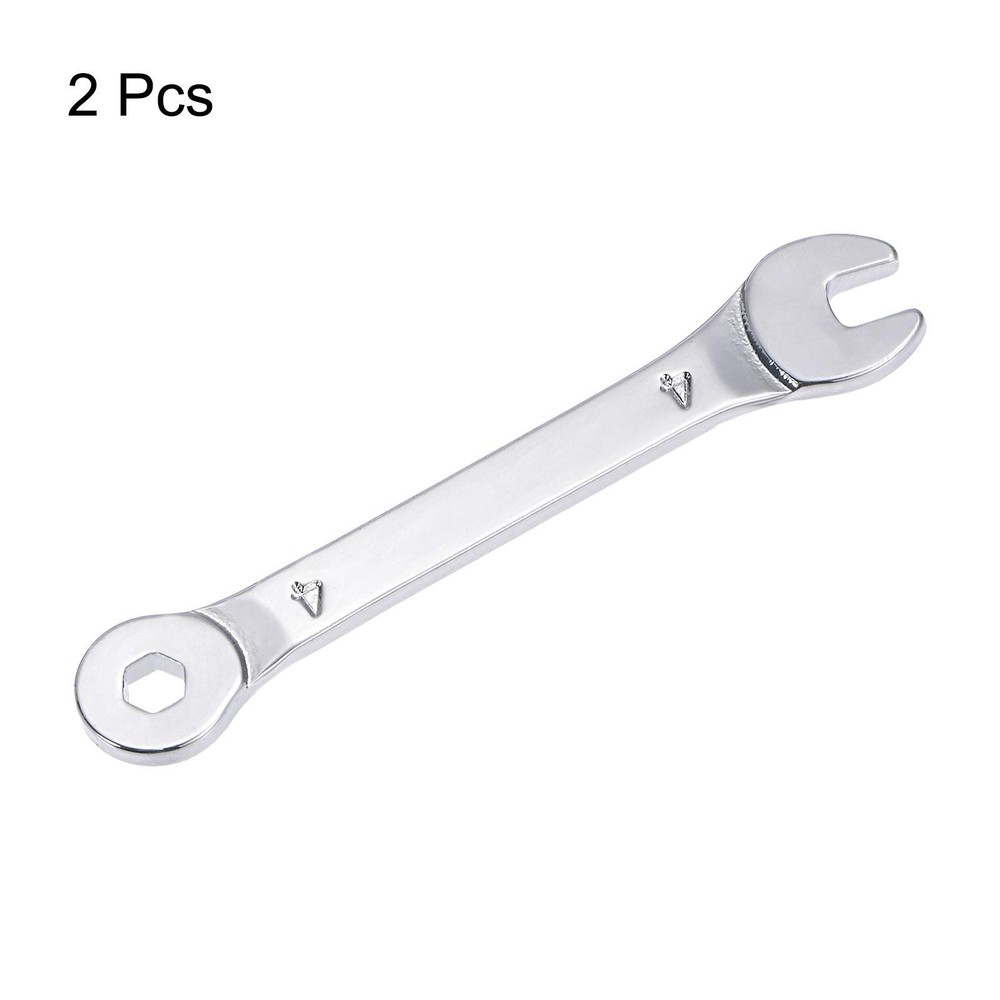 2pcs Thin Combination Wrench with Offset 6-Point End and Angled Open End