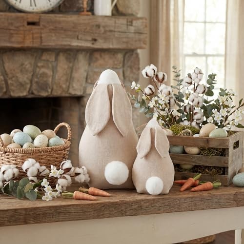BreezeHug 2 Pack Rustic Primitive Easter Bunny Decor Farmhouse Vintage