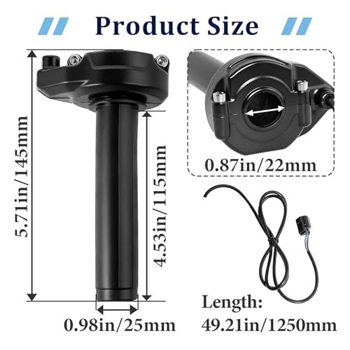 Throttle Handle with Rolling Bearing Throttle Cable, Fit for Sur Ron E-Ride