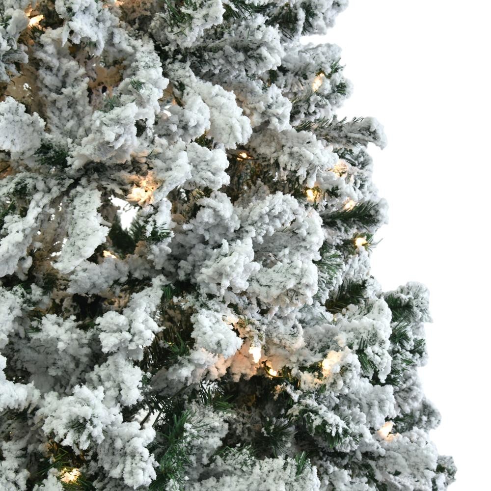 7.5 FT Christmas Tree Snow Flocke Pre-lit Artificial Automatic Tree with Light
