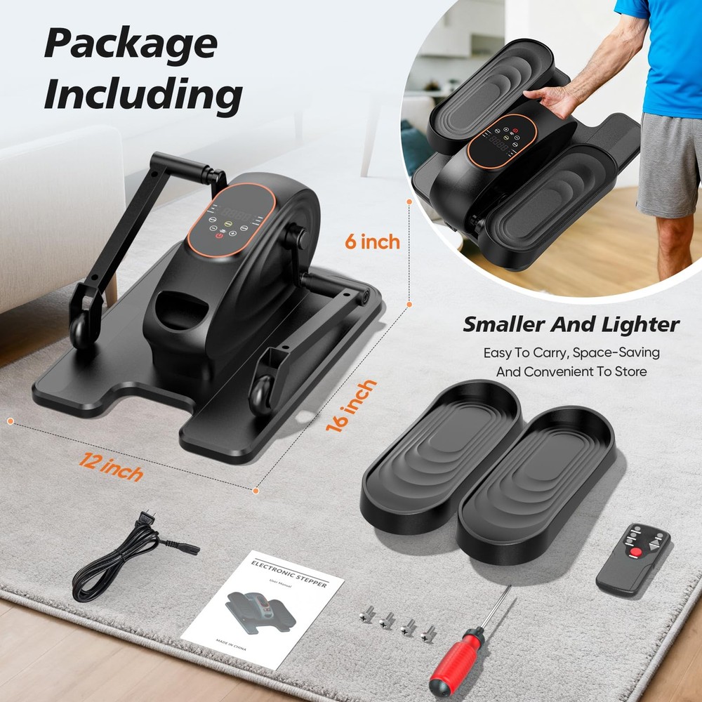 Under Desk Elliptical Machine for Senior, Quiet Motorized Leg Exerciser with ...