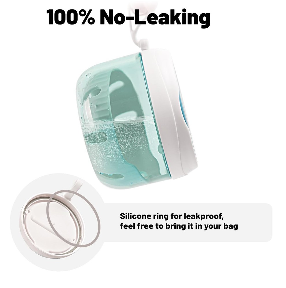 Denture Case, Leak Proof Bath Cup for Travel, Container White