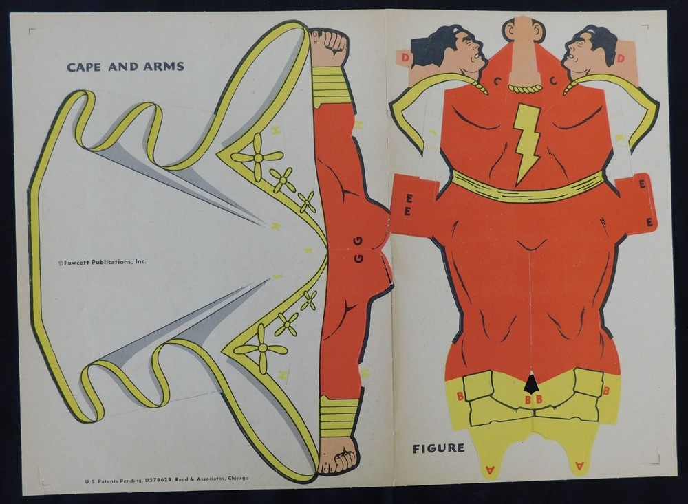 Flying Captain Marvel Sensational Terrifying Die Cut - Original Unused