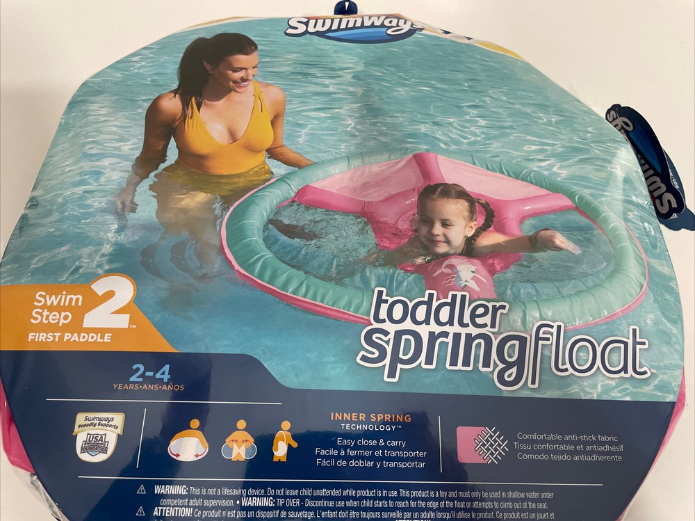 SwimWays Spring Float, Inflatable Floaty-Step 2 Toddler Ages 2-4 Years Pink