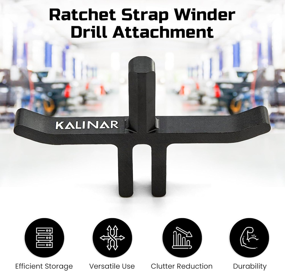 Ratchet Strap Winder Drill Attachment Strap Roller & Organizer