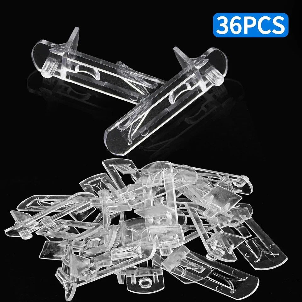 36 Pcs Plastic Locking Shelf Pins, Cabinet Shelf Clips Locking Shelf Support Peg