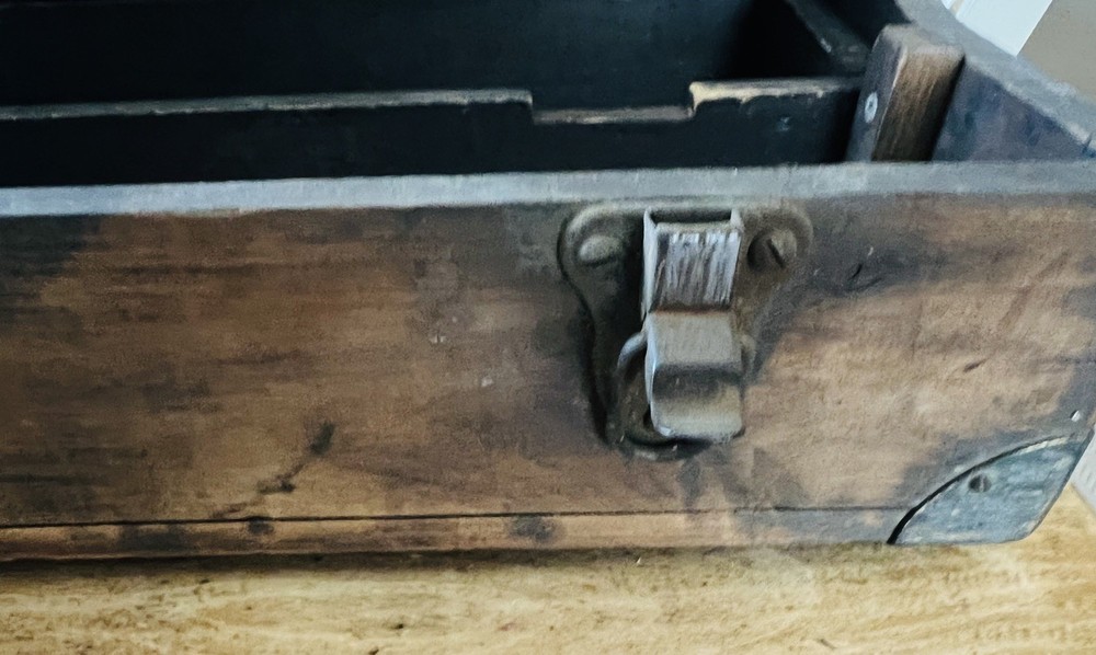 Unique Antique Handmade Solid Wood Utility Tool Box - 30”x11”x6”