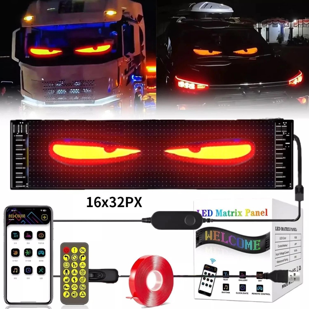 6.8inch Devil Eyes Light for Car LED Display Screen Truck Windshield Eyes Light