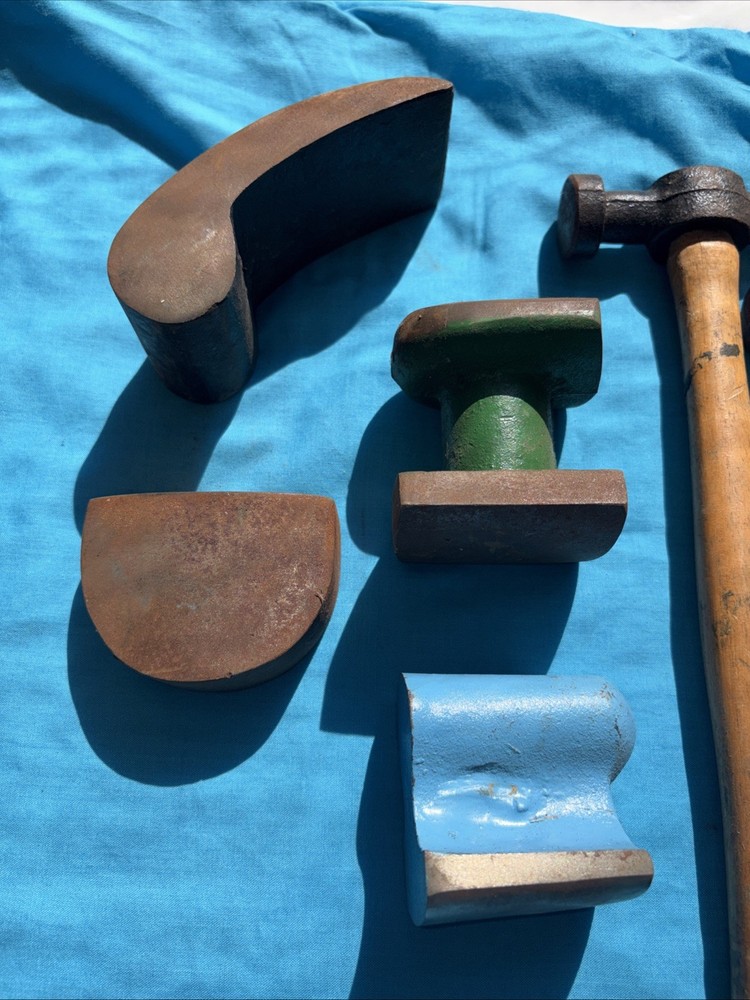 Vintage Panel Beating Tools Hammers Dollies Auto Body Work 8pc
