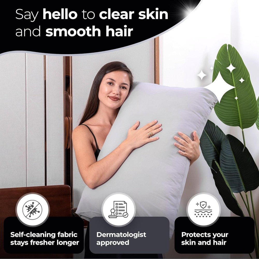 Microfiber Bed Sheets Queen Silver Infused Self Cleaning Technology Silvery