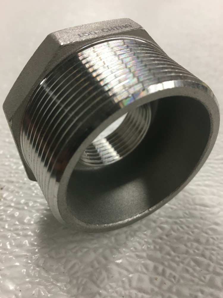 Hex Bushing 2" x 1" 150# Stainless Steel Threaded Pipe / Conduit Fitting