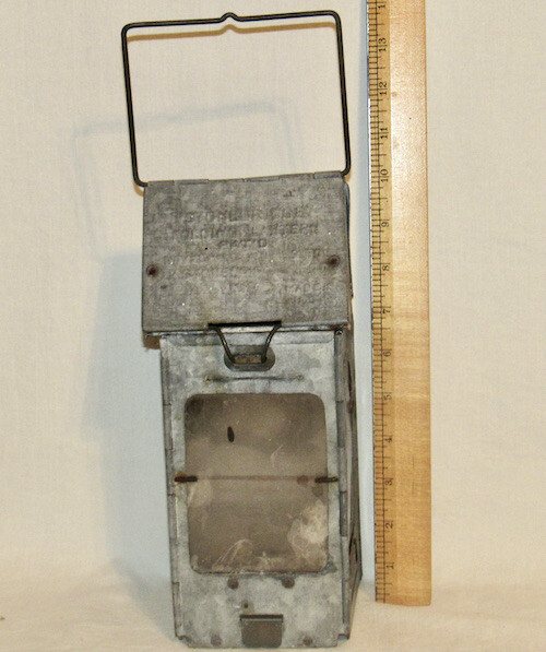 ANTIQUE 1908 WWI ERA STONEBRIDGE FOLDING CANDLE LANTERN