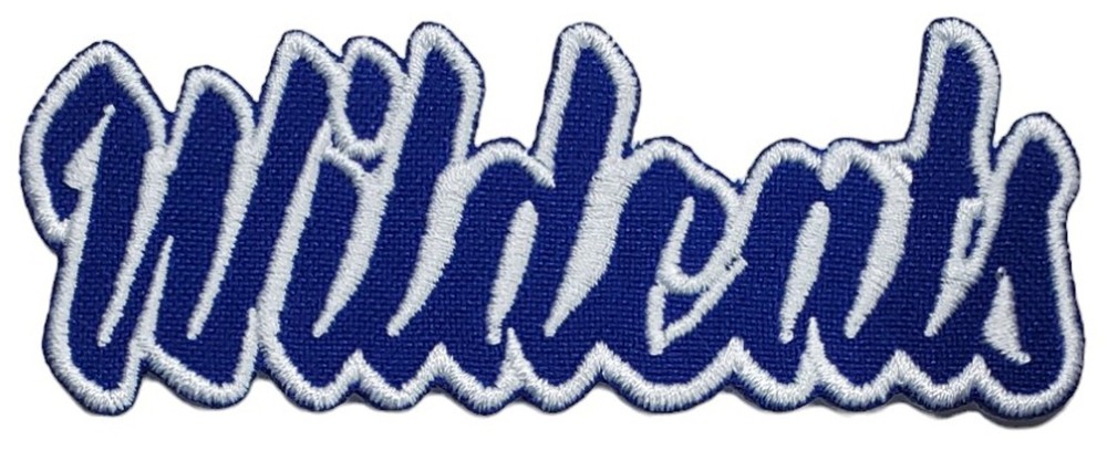 Wildcats Text  Embroidered Applique Iron On Patch Various Sizes Customize