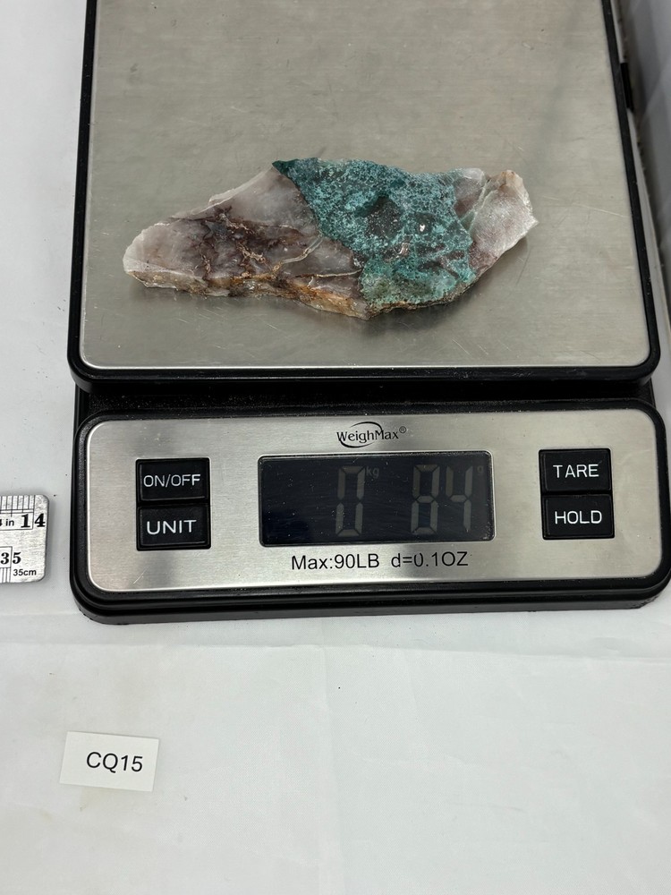 Spiderweb Chrysocolla in Quartz Slab Cabbing Lapidary Combo Ship Avail