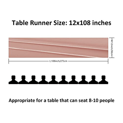 6Pack Table Runner 12 x 108 Inches Satin Silk Table Runner for Wedding,