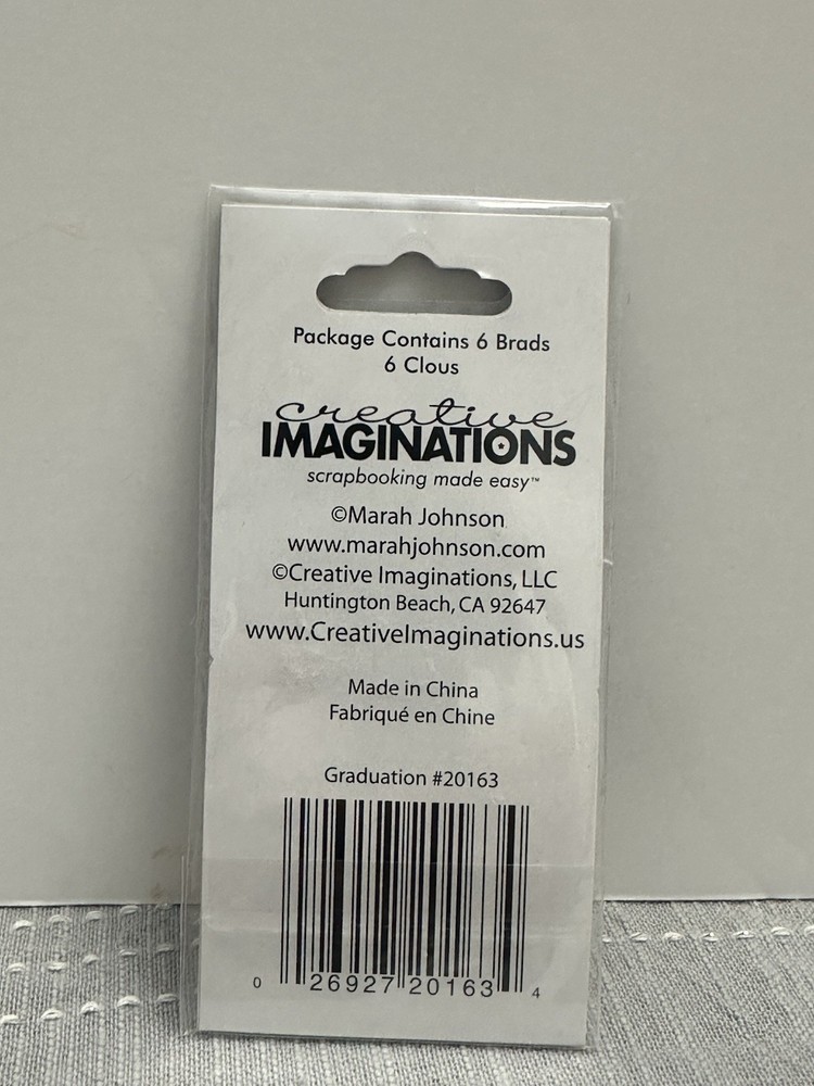 Creative Imaginations Graduation Silver Split Pins 6 Pack MPN 20163