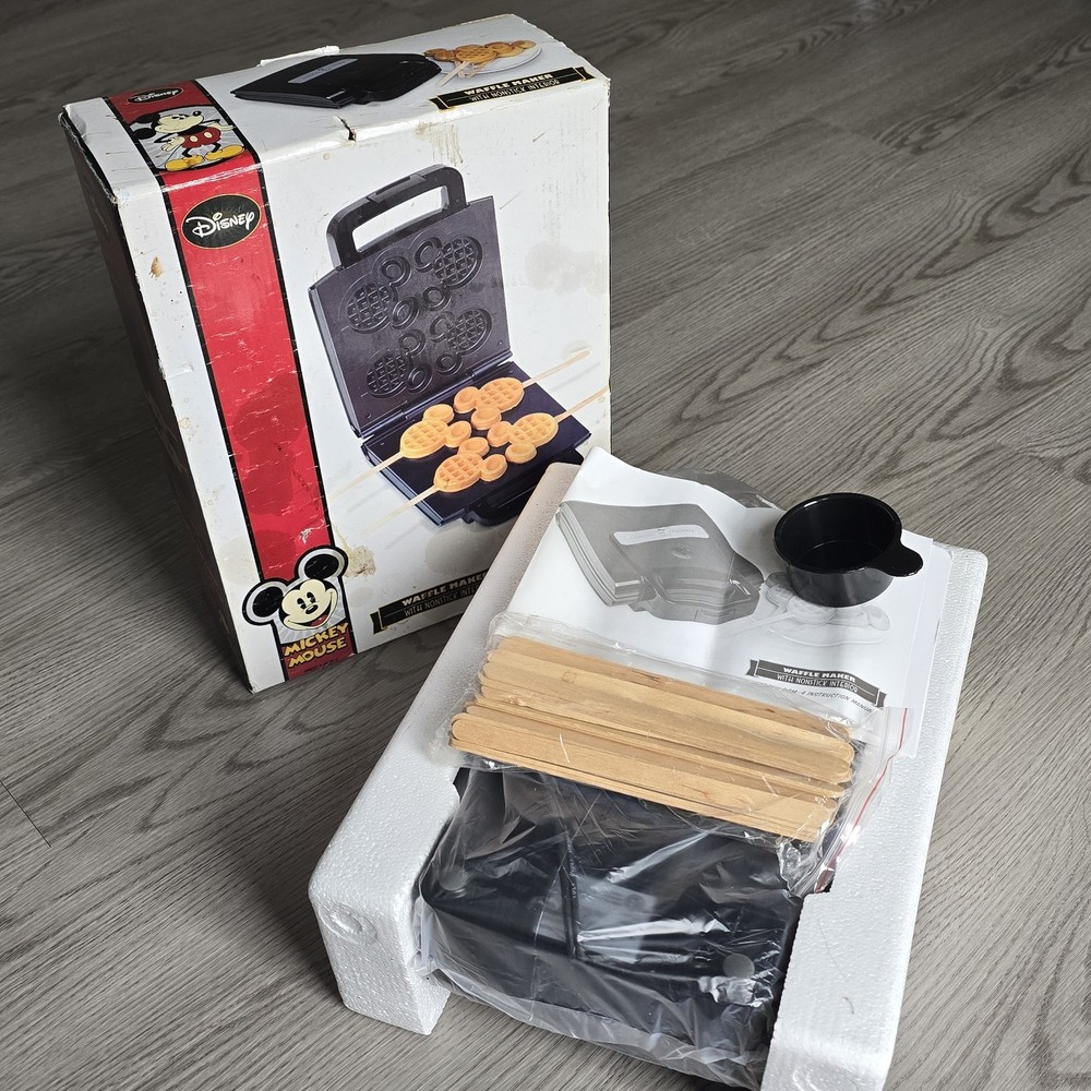 Disney Mickey Mouse Waffle Maker Model# DCM-4 Waffle On a Stick New