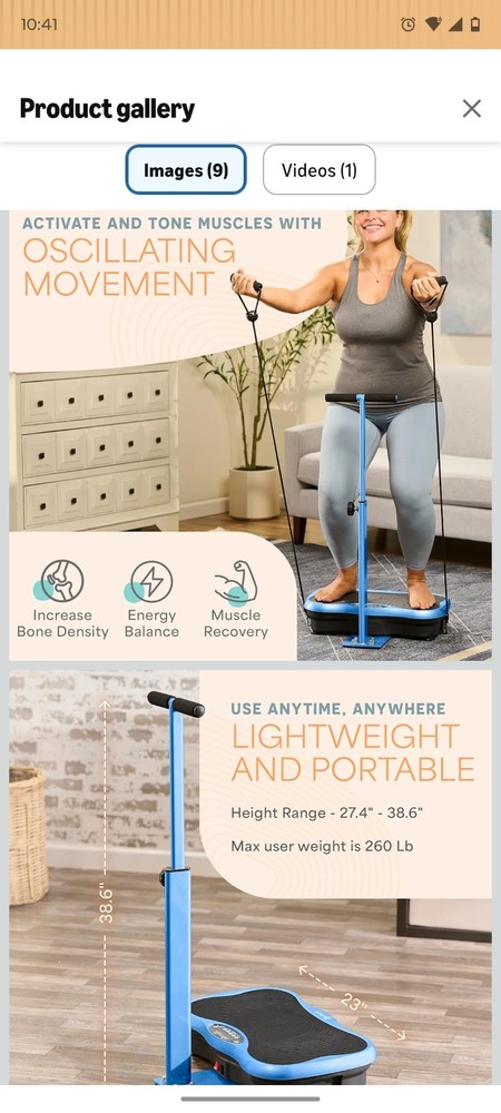 Life Pro Trimlite Vibration Plate Exercise Machine Gray