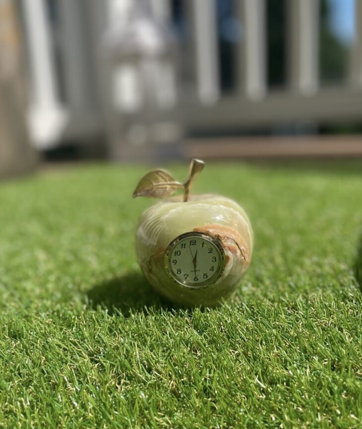 Onyx Decorative Apple Clock | Home Decor | Desk Clock | Gift Item